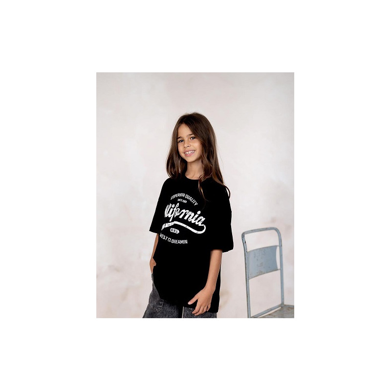 T-SHIRT DZIEWCZĘCY▪️BAWEŁNIANY▪️OVERSIZE▪️CALIFORNIA▪️KIZ