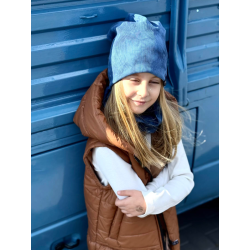 CZAPKA Z KOMINEM▪️ Tie Dye ▪️BLUE ▪️NUNU